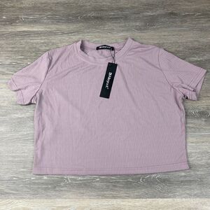Allegra K‎ Purple Crop Top T Shirt Women Medium New With Tags